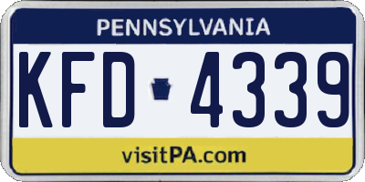 PA license plate KFD4339