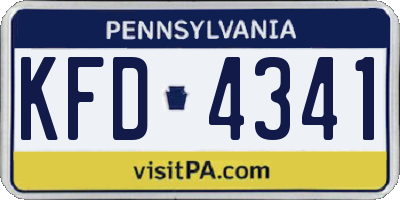 PA license plate KFD4341