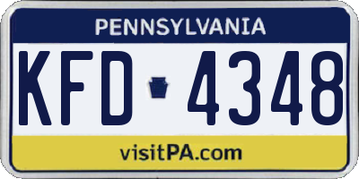 PA license plate KFD4348