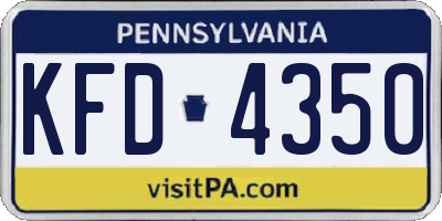 PA license plate KFD4350