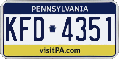 PA license plate KFD4351
