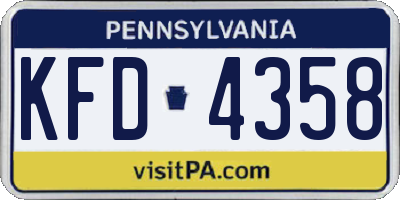 PA license plate KFD4358