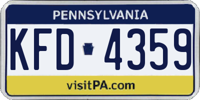 PA license plate KFD4359