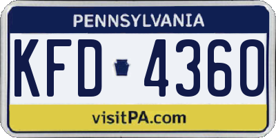 PA license plate KFD4360