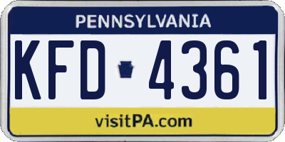 PA license plate KFD4361
