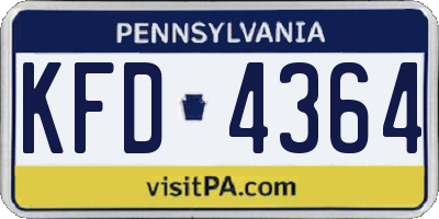 PA license plate KFD4364