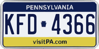PA license plate KFD4366