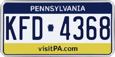 PA license plate KFD4368