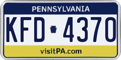 PA license plate KFD4370