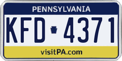 PA license plate KFD4371