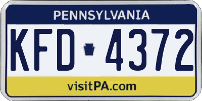 PA license plate KFD4372
