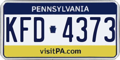 PA license plate KFD4373