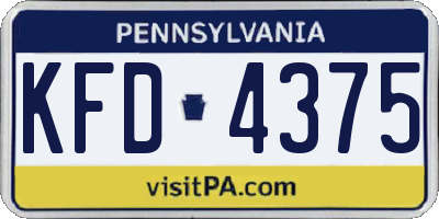 PA license plate KFD4375