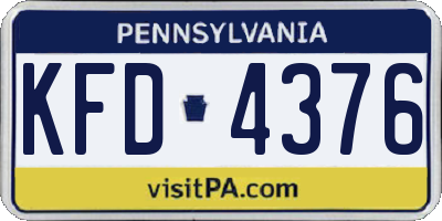 PA license plate KFD4376