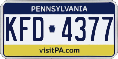 PA license plate KFD4377