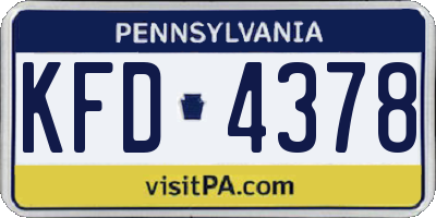 PA license plate KFD4378