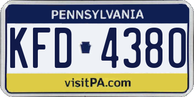 PA license plate KFD4380