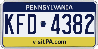 PA license plate KFD4382