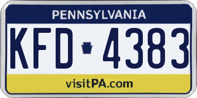 PA license plate KFD4383