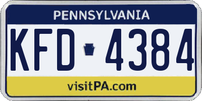 PA license plate KFD4384