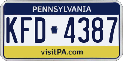 PA license plate KFD4387