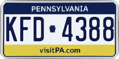 PA license plate KFD4388