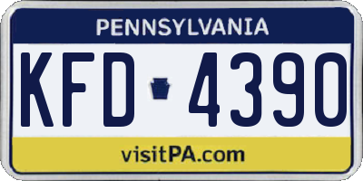 PA license plate KFD4390