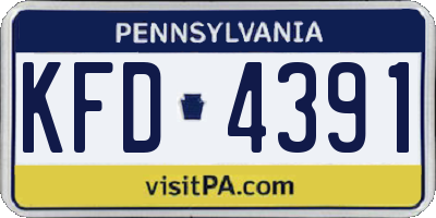 PA license plate KFD4391