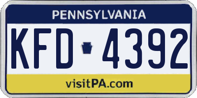 PA license plate KFD4392