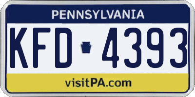 PA license plate KFD4393