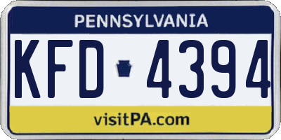 PA license plate KFD4394