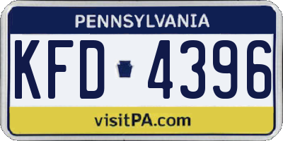 PA license plate KFD4396