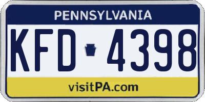 PA license plate KFD4398
