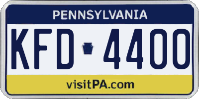 PA license plate KFD4400