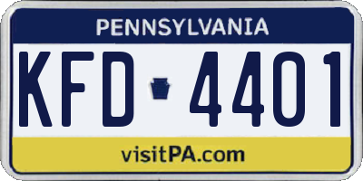 PA license plate KFD4401