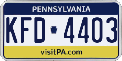 PA license plate KFD4403