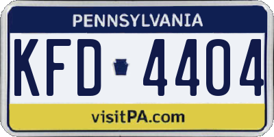 PA license plate KFD4404