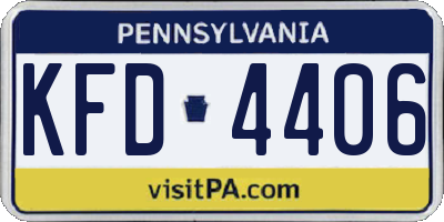PA license plate KFD4406