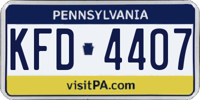 PA license plate KFD4407