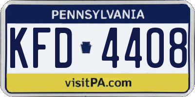 PA license plate KFD4408