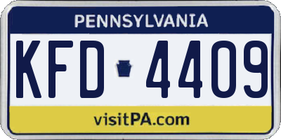 PA license plate KFD4409
