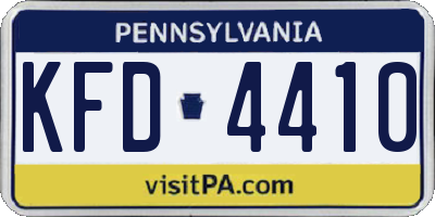 PA license plate KFD4410