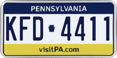 PA license plate KFD4411