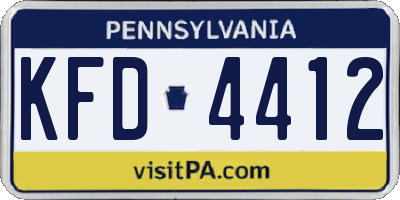 PA license plate KFD4412