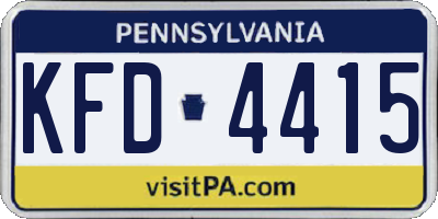 PA license plate KFD4415