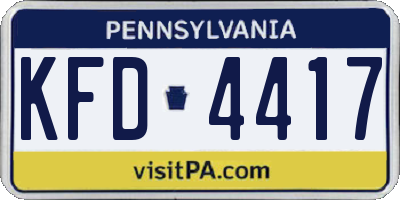 PA license plate KFD4417