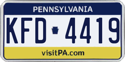 PA license plate KFD4419