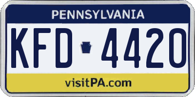 PA license plate KFD4420