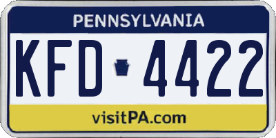 PA license plate KFD4422