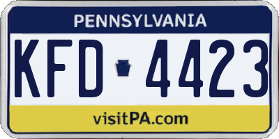 PA license plate KFD4423
